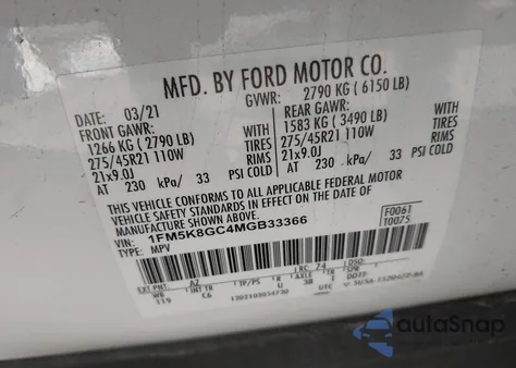 2021 Ford Explorer St z USA, uszkodzony, nr VIN 1FM5K8GC4MGB33366